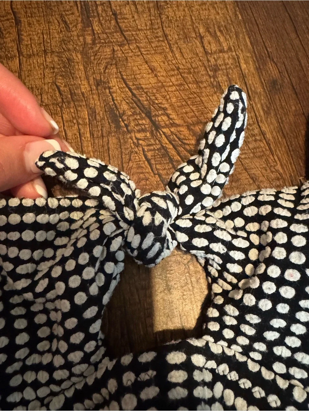 Aerie Black and White Polka Dot High-Waist Bikini Set